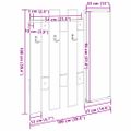 vidaXL Vešiak na stenu Nástenná montáž Dymová dub 100 x 10 x 100 cm