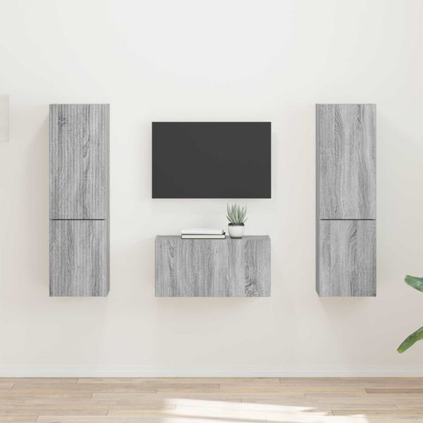 vidaXL Zostava TV skriniek 5 pcs Sivý Sonoma Kompozitné drevo