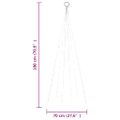 vidaXL Vianočný stromček na tyč 108 farbených LED 180 cm