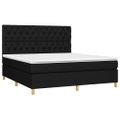 vidaXL Posteľ boxsping s matracom a LED čierna 160x200 cm látka