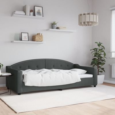 vidaXL Posteľný rám tmavosivý 90x200 cm látka