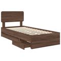 vidaXL Rám postele Hnedý dub 100 x 200 cm Konštruované drevo