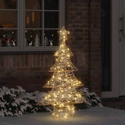 vidaXL Vianočný stromček s 120 LED-i Teplá biela 120,5 cm PET