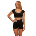 Dámske tričko Cropped Sense Black - BeastPink, veľkosť XL, veľkosť oblečenia XL