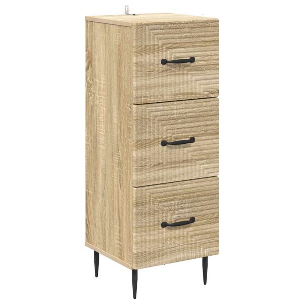 vidaXL Zásuvkový kabinet Dub sonoma 33 x 34,5 x 89,5 cm