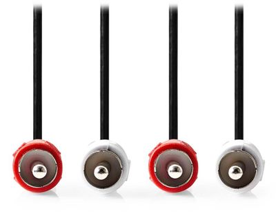 NEDIS stereo audio kabel RCA/ 2× zástrčka RCA - 2× zástrčka RCA/ černý/ bulk/ 1m Kabel, stereo audio, 2× zástrcka RCA - 2× zástrcka RCA, 1m, cerný
