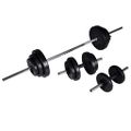 vidaXL Posilňovacia veža so sadou činiek barbell a dumbbell 30,5 kg