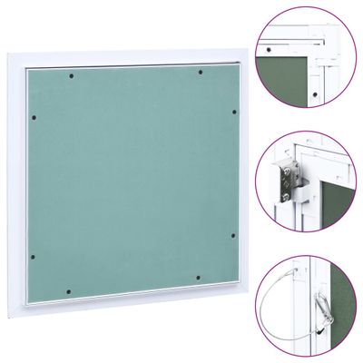 vidaXL Prístupový panel s hliníkovým rámom a sadrokartónom 300x300 mm