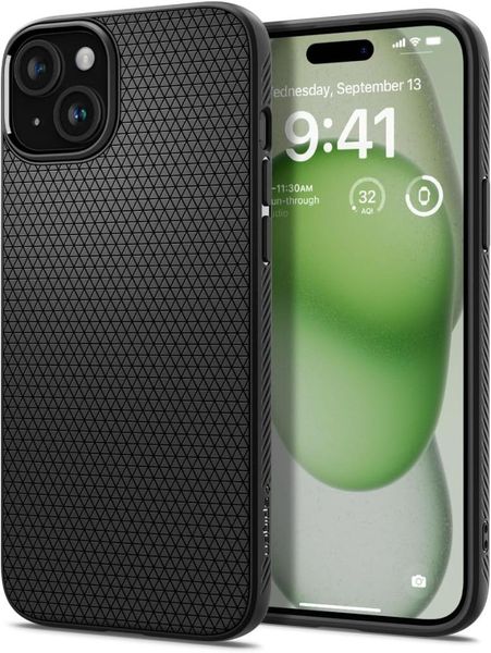 Puzdro Spigen Liquid Air pre iPhone 15 Plus 6,7", matná čierna