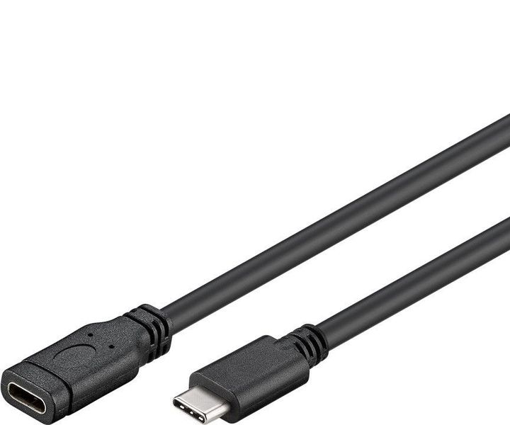 PremiumCord Prevodník Predlžovací kábel USB-C M/F, čierny, 1m