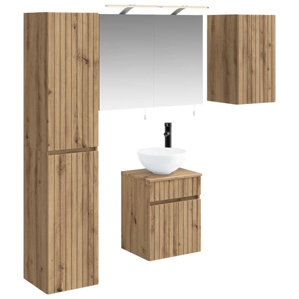 vidaXL Set kabinetov do kúpeľne 5 pcs Dub artisan 40 x 10,5 x 60,5 cm