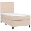 vidaXL Boxspring posteľ s matracom kapučínová 100x200 cm umelá koža