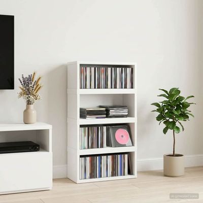 vidaXL Roh na skladovanie CD 4 ks Biela 40 x 17 x 17 cm