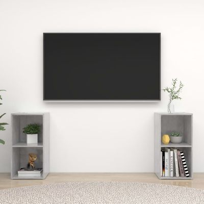 vidaXL TV skrinky 2 ks, betónovo sivé 72x35x36,5 cm, kompozitné drevo