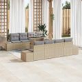 vidaXL Súprava záhradných pohoviek 9 ks Beige a svetlo šedá