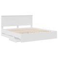 vidaXL Rám postele so zásuvkou Biela 200 x 200 cm Inžinierske drevo