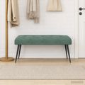 vidaXL Lavica s gombíkovým prešívaním Morská zelená 110 x 40 x 46 cm