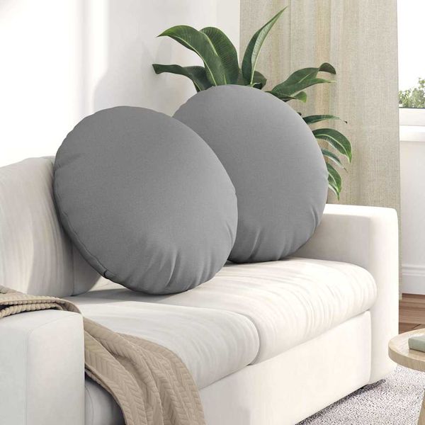 vidaXL Vankúše na sedenie 2 pcs Oblá šedá Ø80 x 29 cm látka