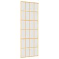 vidaXL Posuvné dvere zlaté 76x205 cm matné ESG sklo a hliník
