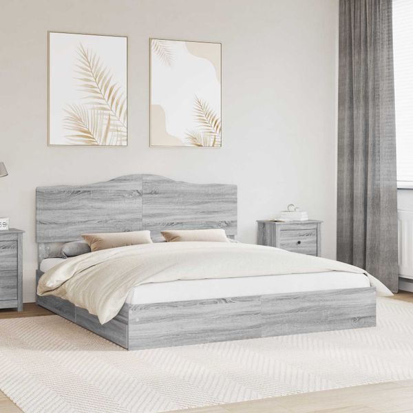 vidaXL Úložná posteľ Sivý Sonoma 180 x 200 cm Kompozitné drevo