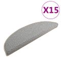 vidaXL Kobercové nášľapy na schody 15 ks sivé 56x17x3 cm