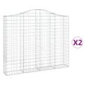 vidaXL Oblúkové gabiónové koše 2ks 200x30x160/180cm pozinkované železo