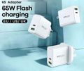 NÁSTENNÁ NABÍJAČKA KIDDY SERIES 65w RP-U125 USB/USB-C BIELA