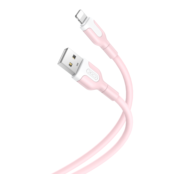 XO kábel NB212 USB - Lightning 1,0 m 2,1A ružový