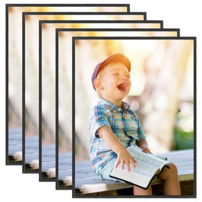 vidaXL Fotorámiky na stenu, koláž 5 ks, čierne 50x60 cm, MDF