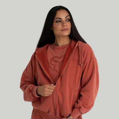 Dámska mikina Zip Washed Terra - STRIX, veľkosť XS