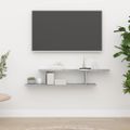 vidaXL Nástenná TV polica, betónovo sivá 125x18x23cm, kompozitné drevo
