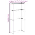 vidaXL Polica na práčku s úložiskom Biela 70 x 27 x 136 cm Hliník