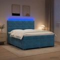 vidaXL Posteľ boxspring s matracom Modrá 140 x 200 cm Zamat