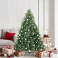 vidaXL Umelý vianočný stromček s 300 LED-i Zelená 180 cm PE a PVC