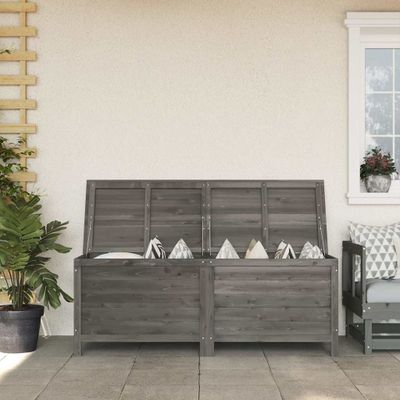 vidaXL Záhradný úložný box, antracitový 150x50x56,5 cm, jedľový masív