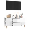vidaXL TV skrinka lesklá biela 102x44,5x50 cm spracované drevo