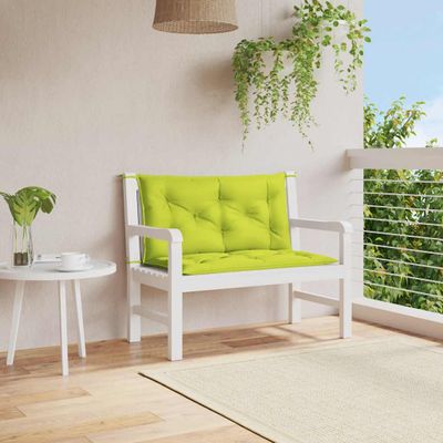 vidaXL Podložka na záhradnú lavicu, jasnozelená 100x(50+50)x7cm oxford