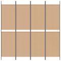 vidaXL 4-panelový rozdeľovač miestnosti Béžová 200 x 200 cm Látka