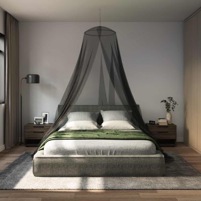 vidaXL Sieť proti komárom na posteľ 156 mesh Čierna ⌀56 x 220 cm