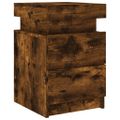vidaXL Nočné stolíky s LED svetlami 2 ks dymový dub 35x39x55 cm