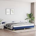vidaXL Posteľný rám s čelom bez matraca modrý 200x200 cm látka