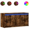 vidaXL TV stolík s LED dymový dub 100x34x50 cm kompozitné drevo