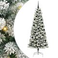 vidaXL Umelý Sklápací Vianočný Stromček 300 LED Zelená a biela 210 cm
