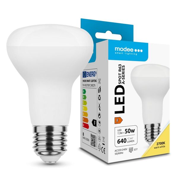 Modee LED Spot bodová žiarovka R63 7,3W E27 640lm teplá biela (ML-R632700K7,3WE27N)