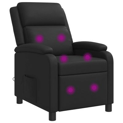 vidaXL Masážne relaxačné kreslo Čierna Umelá koža