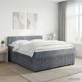 vidaXL Posteľ boxspring s matracom Tmavosivá 160 x 200 cm Zamat