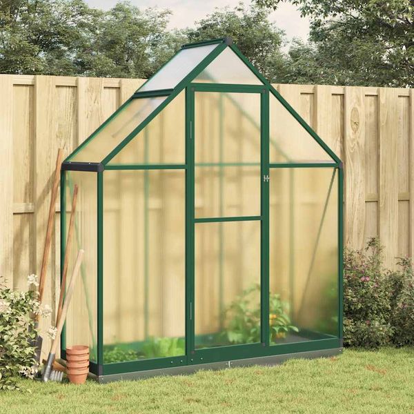 vidaXL Skleník so základovým rámom zelený 169x58x202 cm hliník