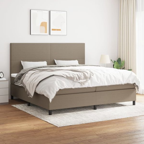 vidaXL Boxspring posteľ s matracom sivohnedý 200x200 cm látka