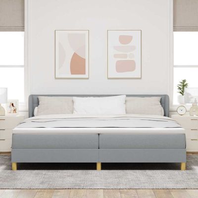 vidaXL Posteľ s pružinovým rámom Svetlosivá 200 x 200 cm látka