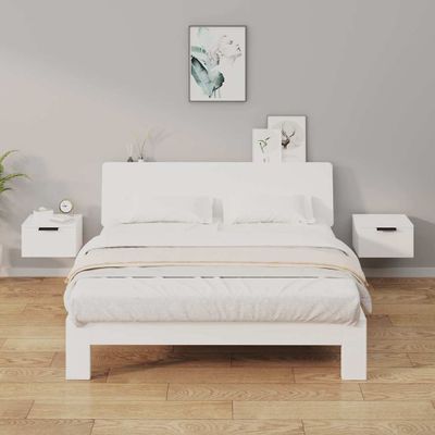 vidaXL Nástenné nočné stolíky 2 ks biele 34x30x20 cm